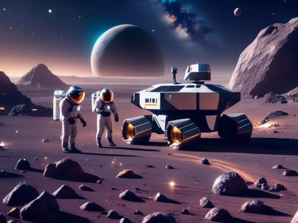 Futuro minado espacial en asteroide Minería espacial responsable en asteroide con alta tecnología