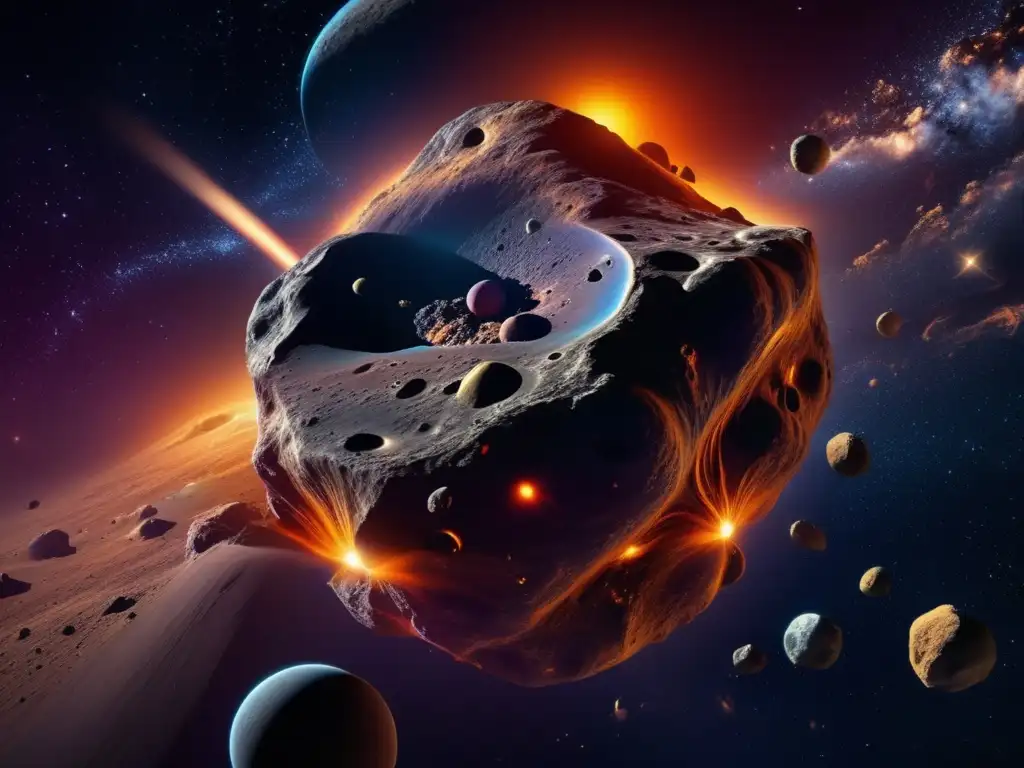 Impacto cósmico de asteroides Explorando el misterio del evento de Tunguska: imagen 8k detallada muestra impacto de asteroides en sistema solar