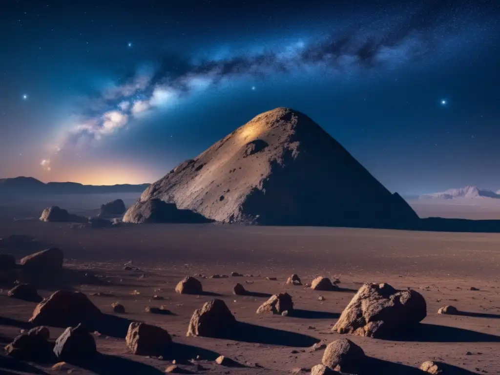 Noche estrellada con asteroide misterioso Obras literarias inspiradas en asteroides bajo un cielo estrellado-