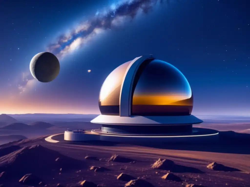 Observatorio espacial avanzado capturando asteroides Observatorio espacial: Tecnología avanzada para estudiar asteroides
