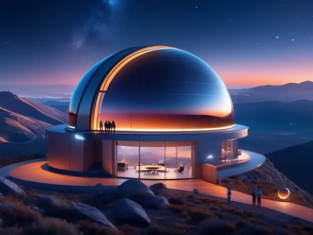 Observatorio futurista en la montaña Observatorio futurista de alta tecnología previene impactos de asteroides en la Tierra
