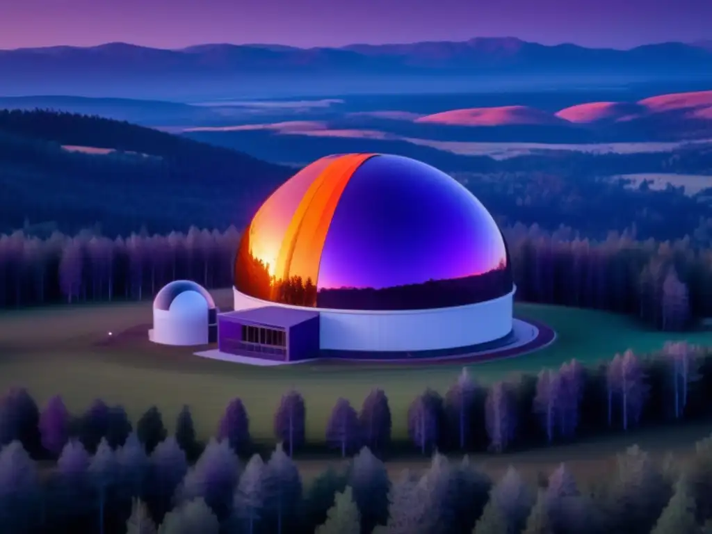 Observatorio moderno para observación de asteroides Observatorio ideal para observar asteroides: consejos y panorama de 8k con cielo estrellado y sin contaminación lumínica