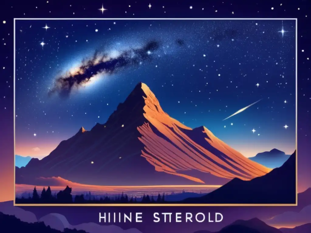 Noche estrellada con asteroide y montañas Ocultaciones de asteroides: eventos cósmicos presagio