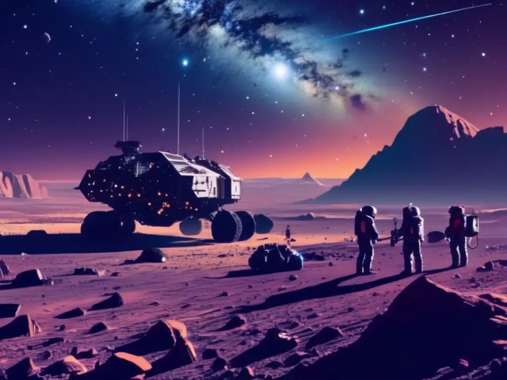 Oportunidades de inversión en asteroides: Escena espacial con asteroides