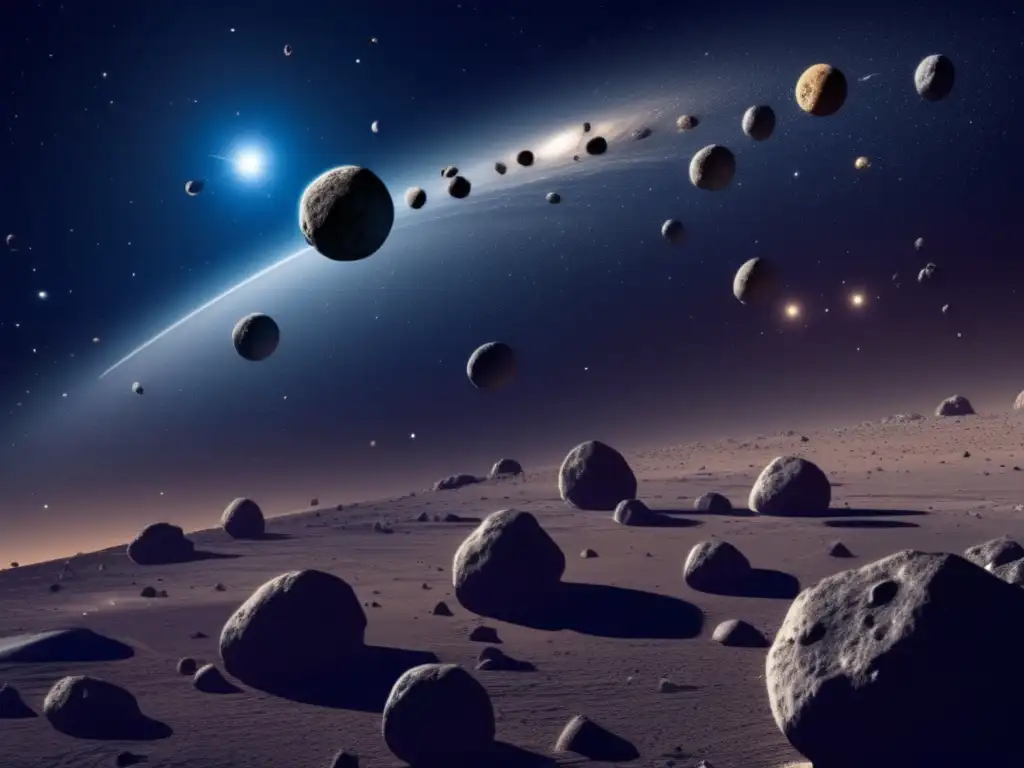 Baile cósmico de asteroides y sus lunas Órbita de lunas asteroides en danza cósmica -