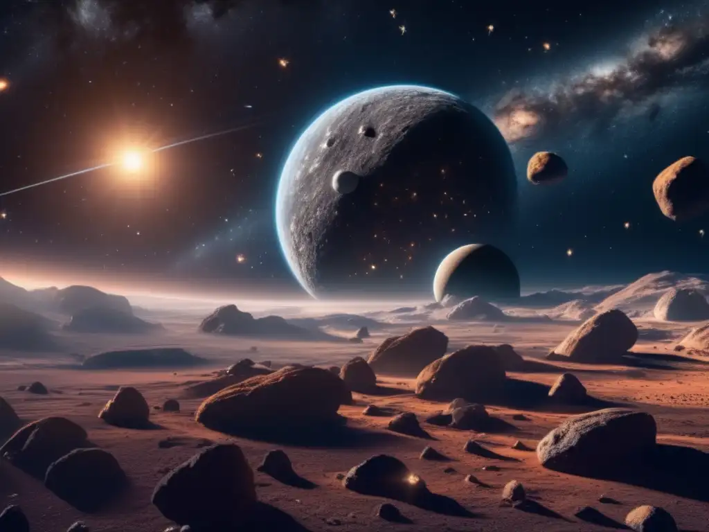 Danza gravitatoria celestial Órbita de lunas asteroides en danza celestial