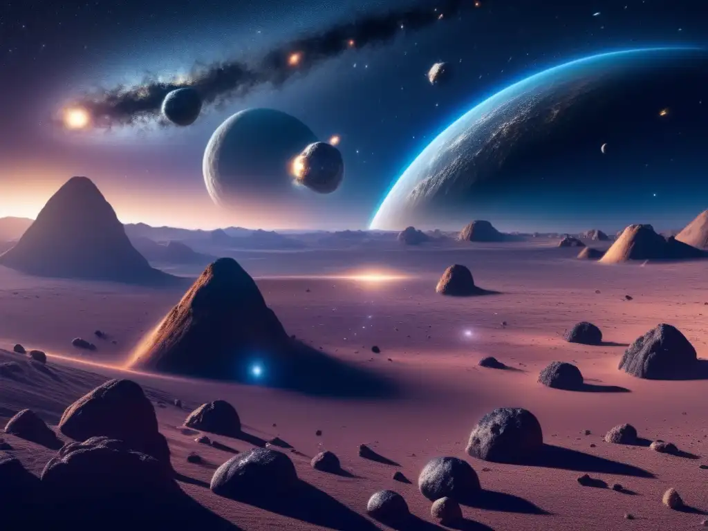 Órbitas asteroides cercanos a la Tierra: danza celeste de NEAs en imagen 8k ultra detallada