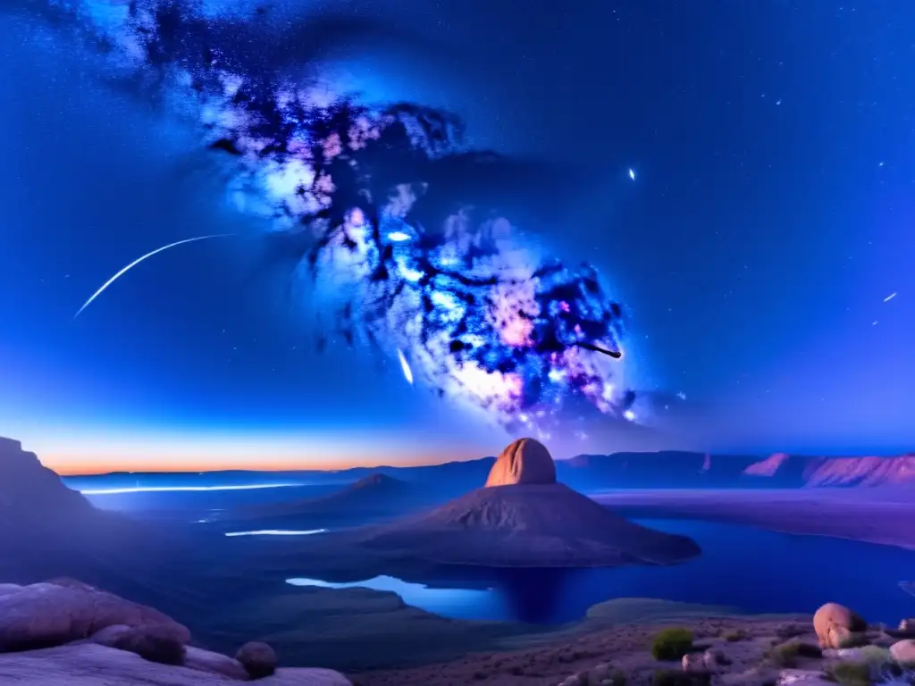 Órbitas asteroides no detectados en deslumbrante imagen del cielo estrellado con rastro de asteroide y red celestial