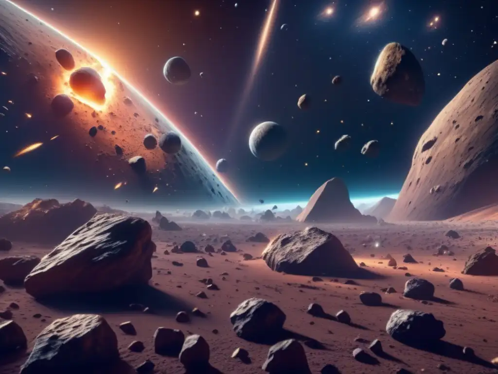 Asteroides en el espacio Origen del universo revelado por asteroides múltiples