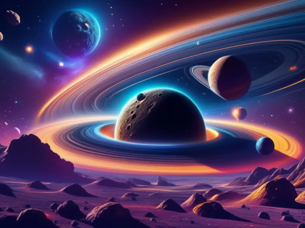 Paisaje cósmico con asteroides y cometas Paisaje cósmico con asteroides y cometas: Diferencias entre asteroides y cometas