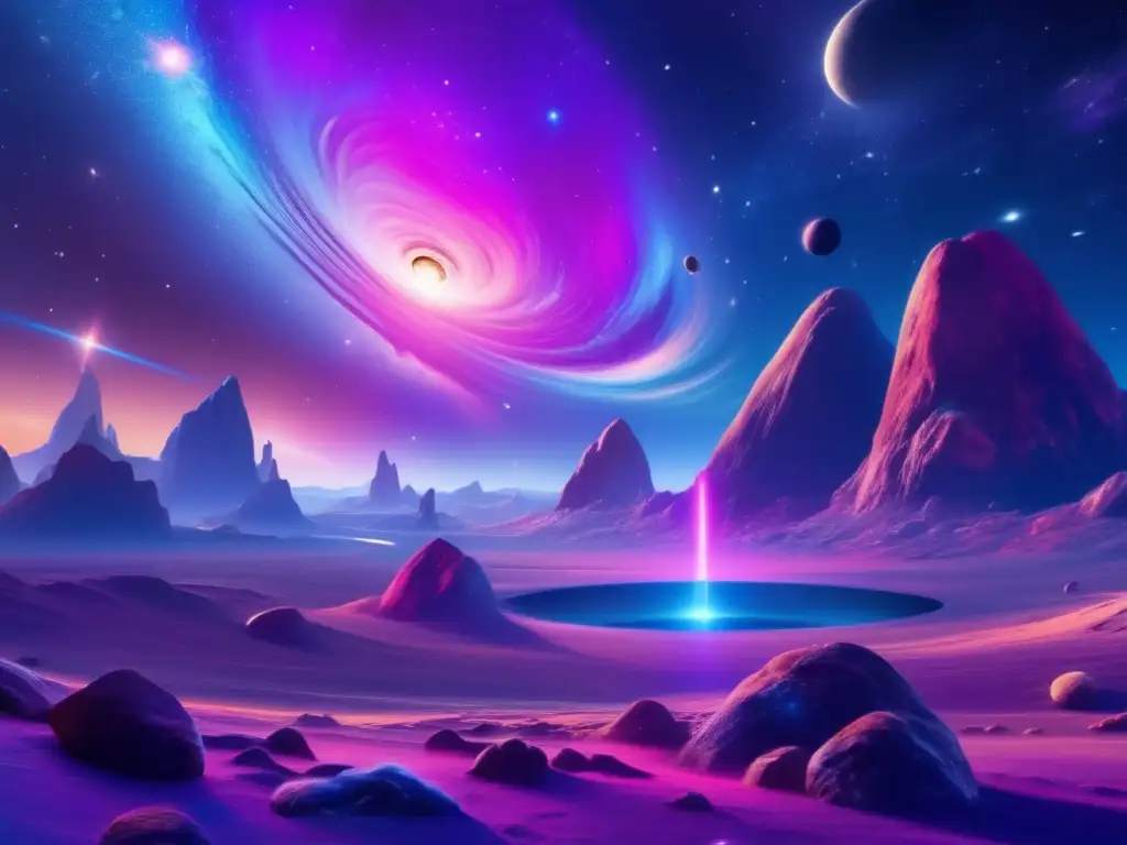 Paisaje cósmico deslumbrante Paisaje cósmico con nebulosa y asteroides - Tratados internacionales sobre asteroides