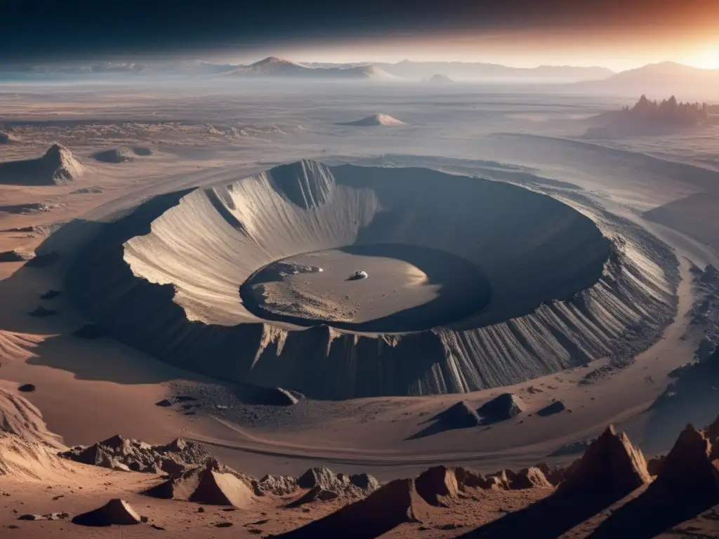 Paisaje desolado tras impacto de asteroide