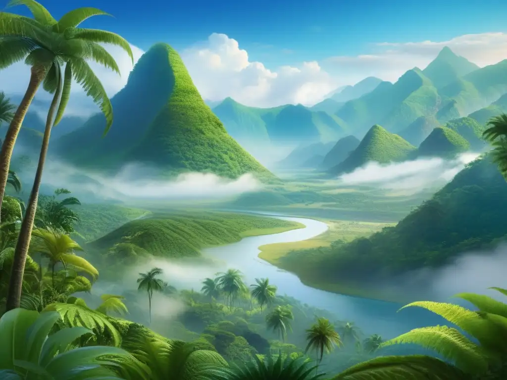 Paisaje prehistórico con impacto cósmico Paisaje prehistórico: lecciones de extinción de dinosaurios por asteroides