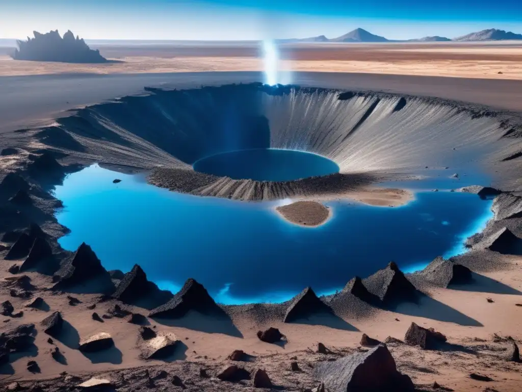 Paisaje surrealista devastado por meteoritos Paisaje surrealista impactado por meteoritos - Consecuencias y diferencias entre meteorito y meteoroide