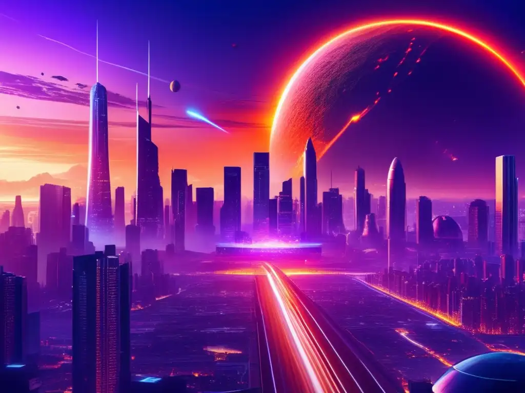Película: Impacto de asteroides - Ciudad futurista devastada por asteroides y caos