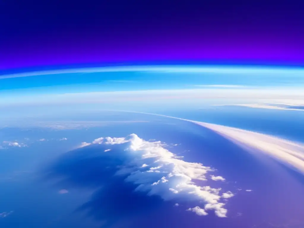 Fragilidad y belleza de la atmósfera terrestre Peligro asteroides atmósfera terrestre: Vista panorámica detallada de la atmósfera terrestre, mostrando sus capas con claridad impresionante