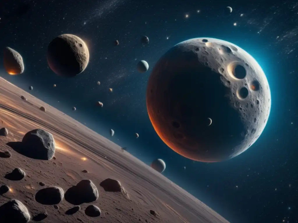 Peligro asteroides en la Tierra: imagen asombrosa de cinturón de asteroides con detalles ultra detallados, belleza cautivadora y significado cósmico