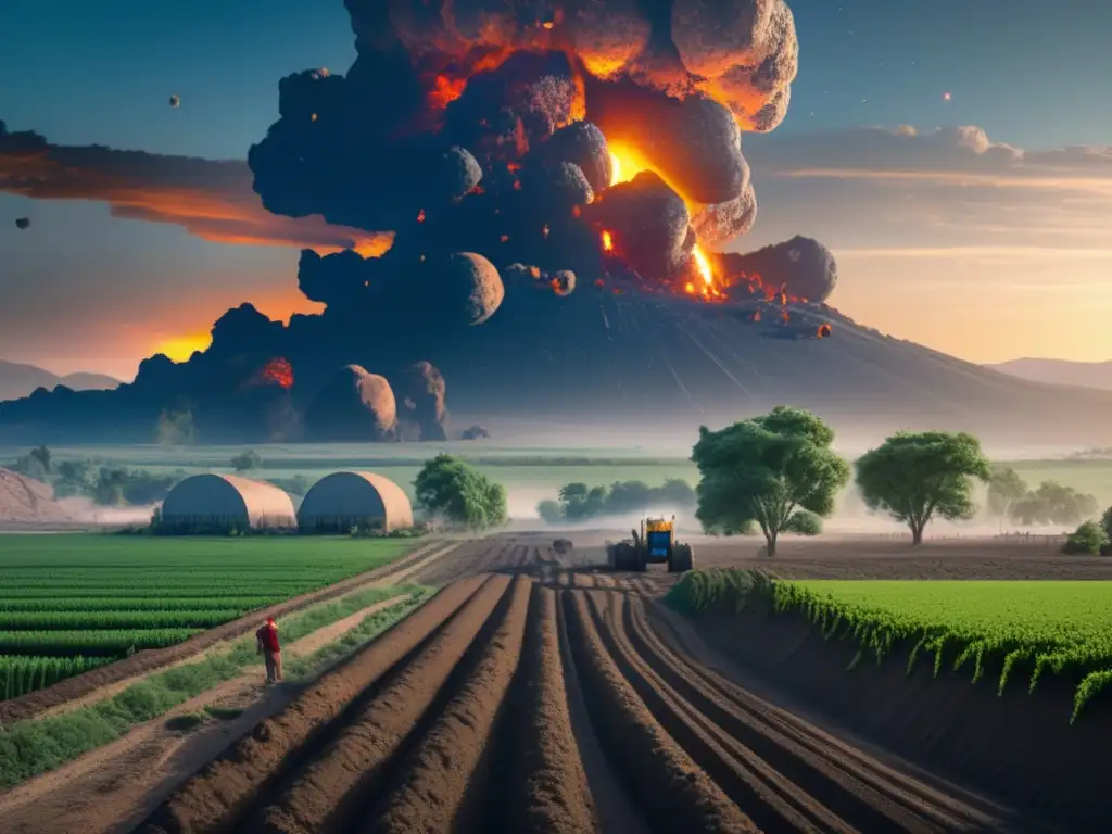 Destrucción y recuperación en áreas agrícolas Planes de contingencia asteroide: Impacto devastador en áreas agrícolas y ganaderas