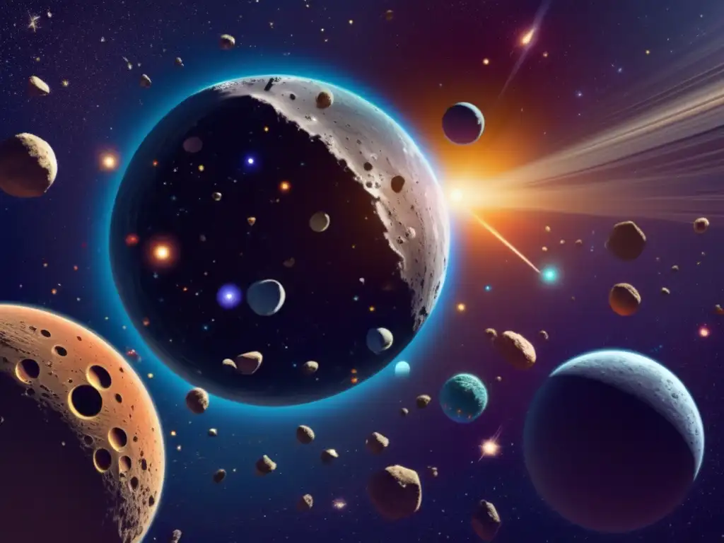 Cinturón de asteroides: detalle y belleza cósmica Formación de planetas con asteroides en el cinturón astral
