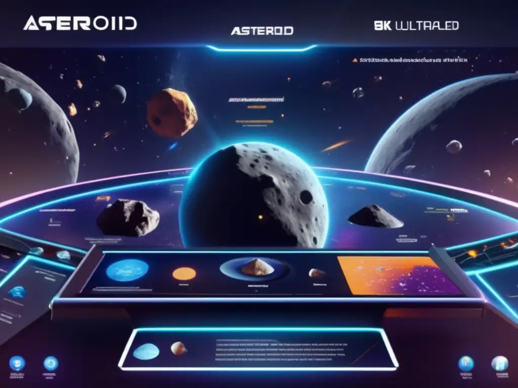 Plataforma educativa interactiva Plataformas educativas interactivas con asteroides en un entorno espacial