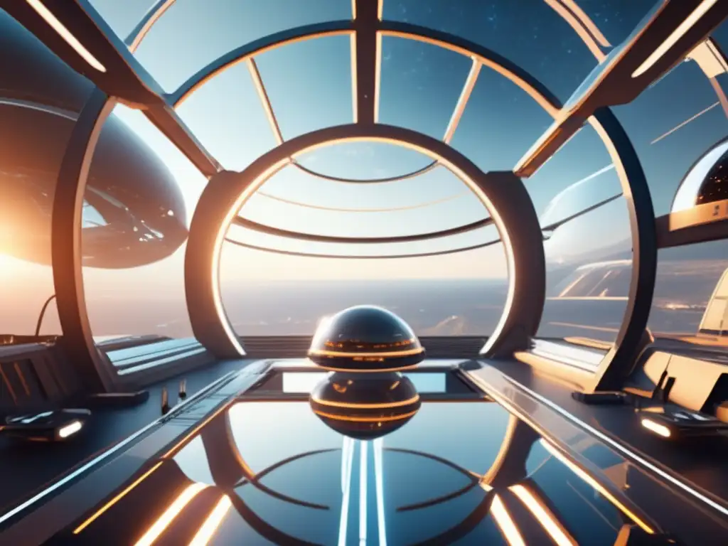 Estación espacial futurista en el espacio Plataformas educativas interactivas asteroides: Estación espacial futurista, astronautas y tecnología avanzada