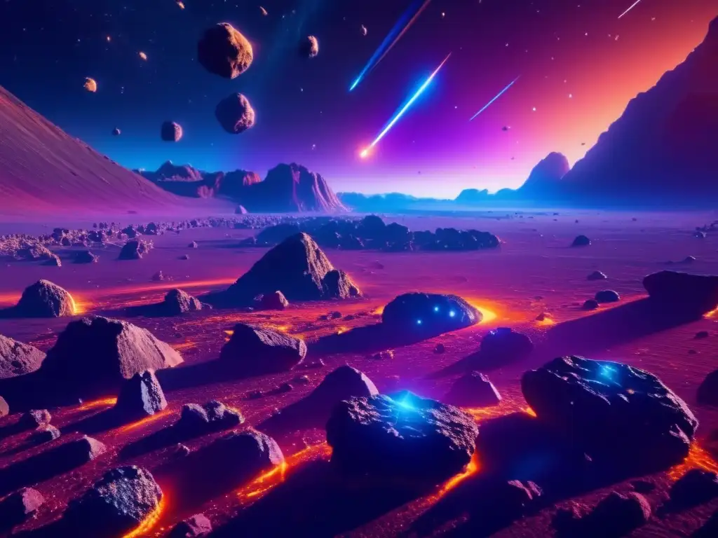 Asombroso campo de asteroides en el espacio Plataformas educativas interactivas: Impresionante imagen 8k de un campo de asteroides en el espacio, con detalles asombrosos