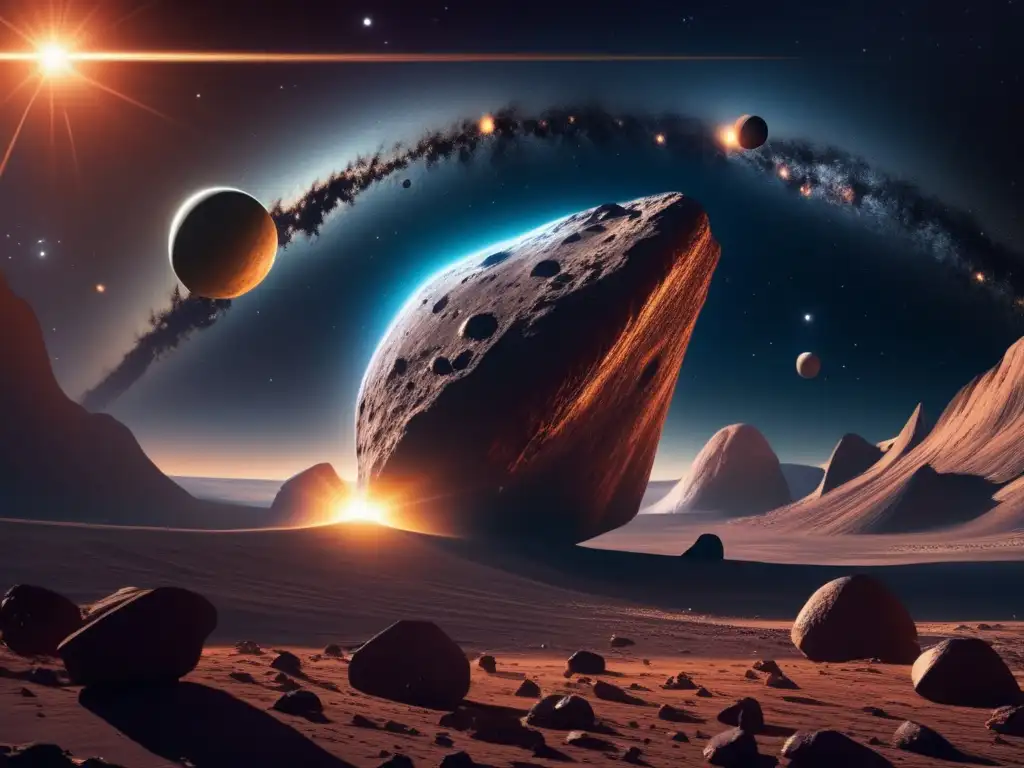 Asteroida rico en recursos: oportunidades infinitas Potencial económico recursos asteroides en imagen cósmica de alta resolución