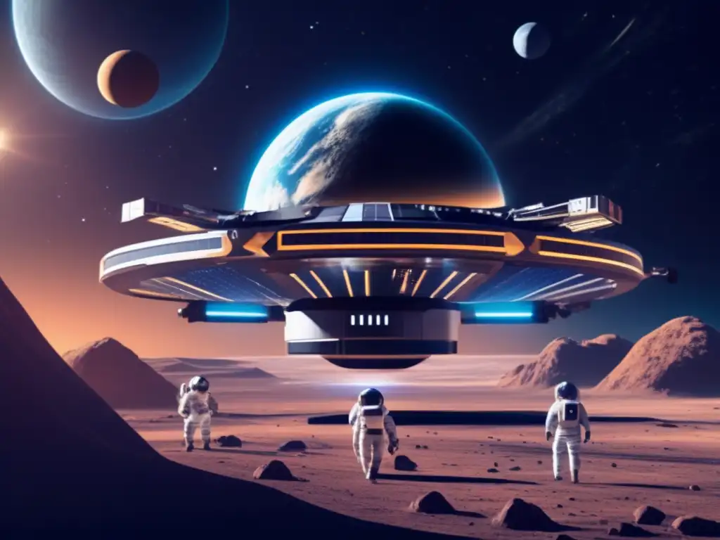 Estación espacial futurista y científicos monitorean asteroide Apophis Preparativos para encuentro cercano con Apophis: estación espacial futurista, científicos monitorean asteroides, tecnología avanzada y sostenibilidad