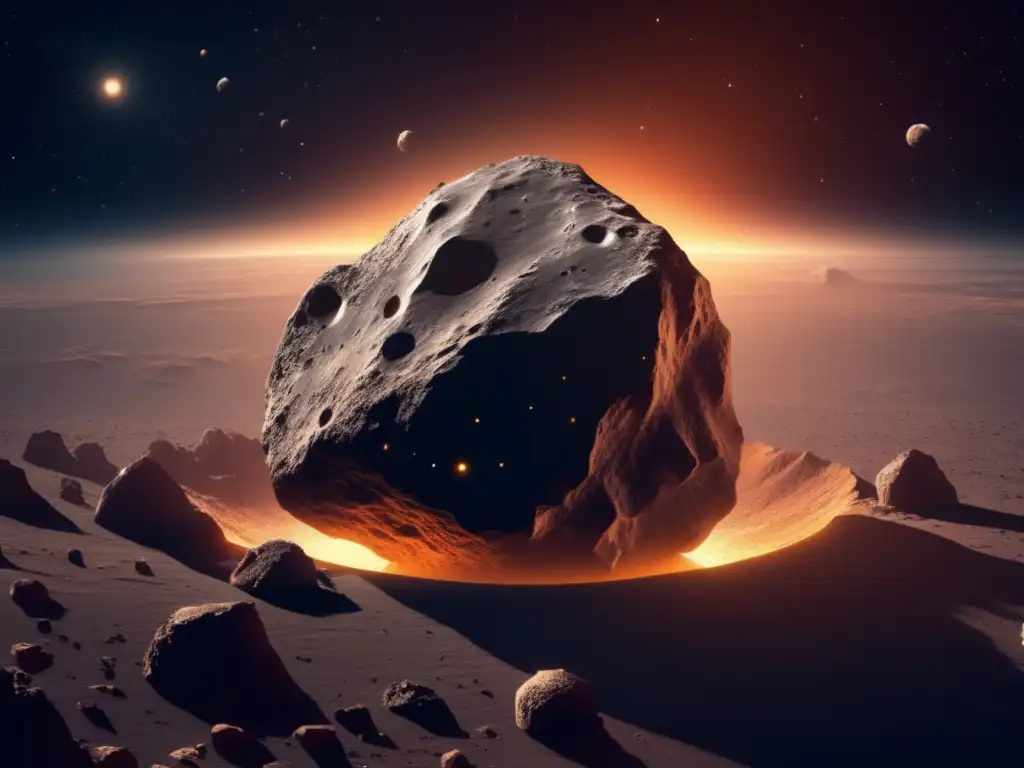 Asteroide con agua en el espacio Presencia de agua en asteroides flotando en el espacio