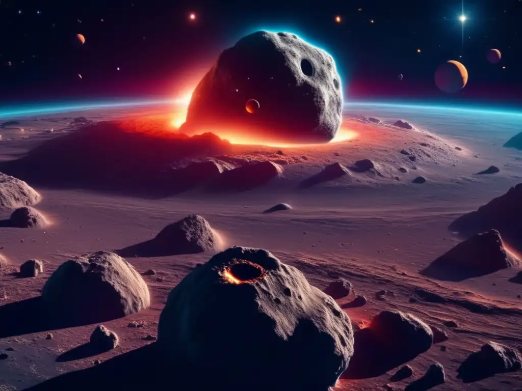 Proceso de terraformación de asteroides en un paisaje cósmico de ensueño-