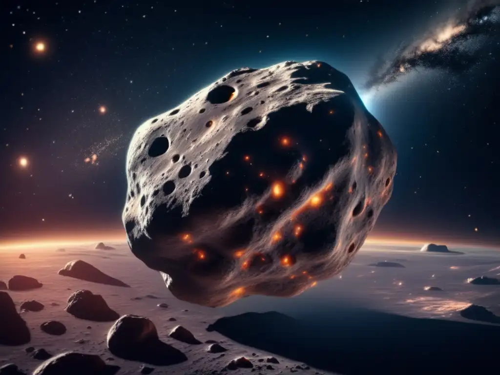Impresionante asteroide en el espacio Propiedad de asteroides: Regulaciones y maravilla del espacio