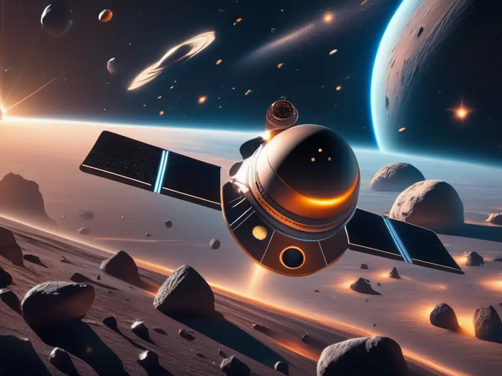 Exploración espacial: Asteroide y luz solar Radiación solar altera trayectorias asteroides en imagen de espacio
