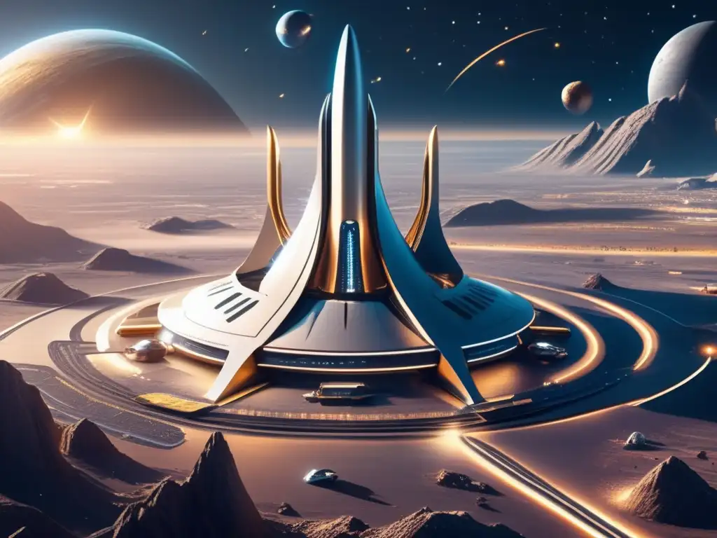 Asombrosa ciudad espacial en asteroide metálico Reciclaje de asteroides: economía espacial en acción