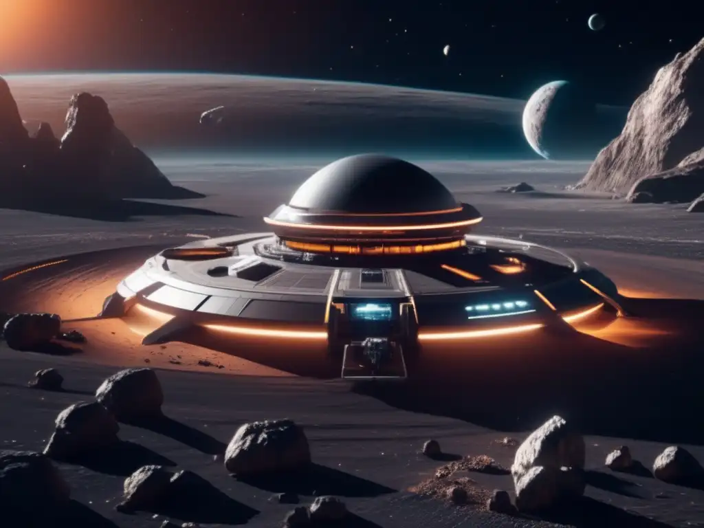 Gestión recursos asteroides en estación espacial futurista