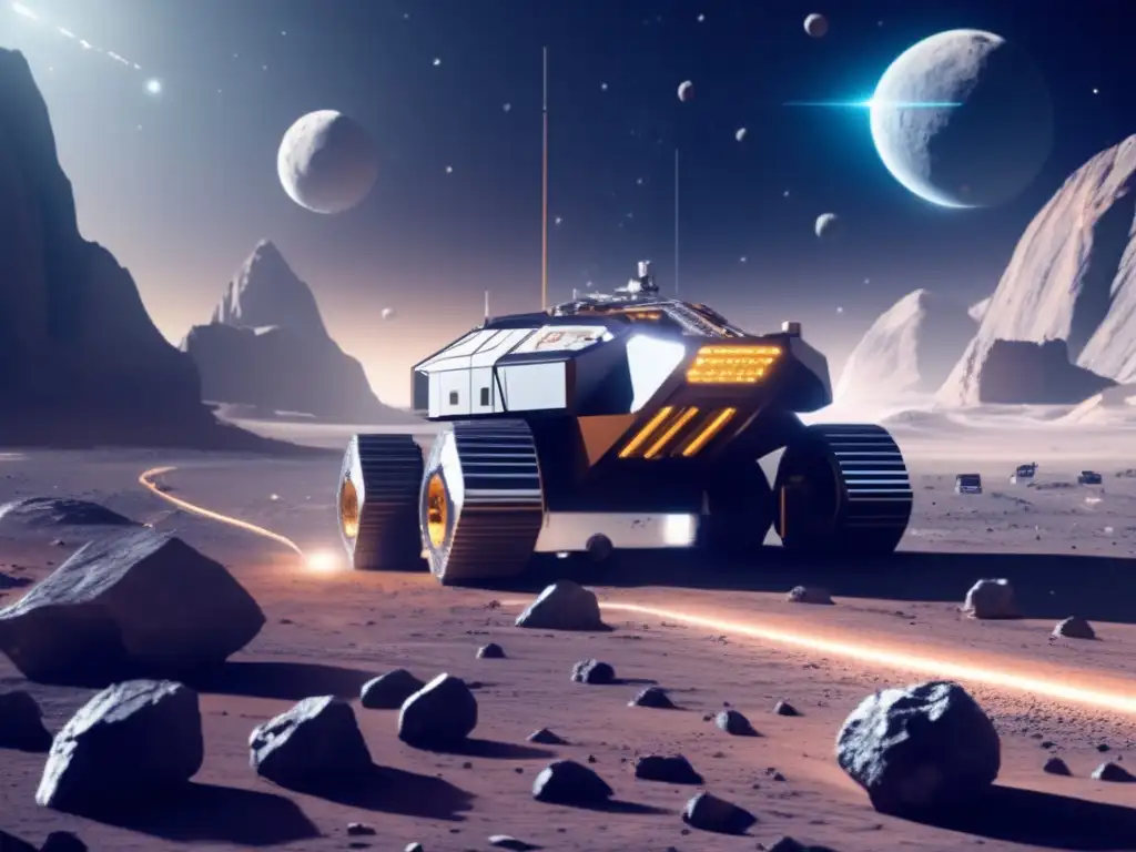 Futuro minero espacial en asteroide Recursos asteroides extracción infraestructura espacial