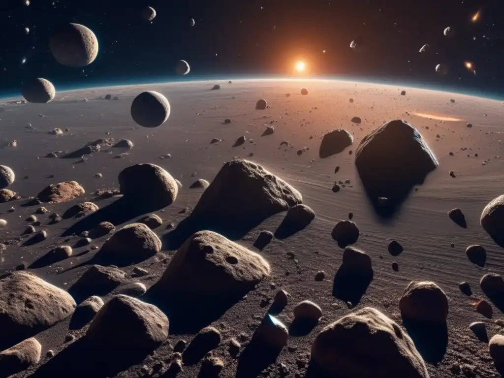 Asombrosa imagen de asteroides en el espacio Recursos minerales en asteroides: Imagen impactante en 8K muestra la belleza y diversidad de los asteroides en el espacio
