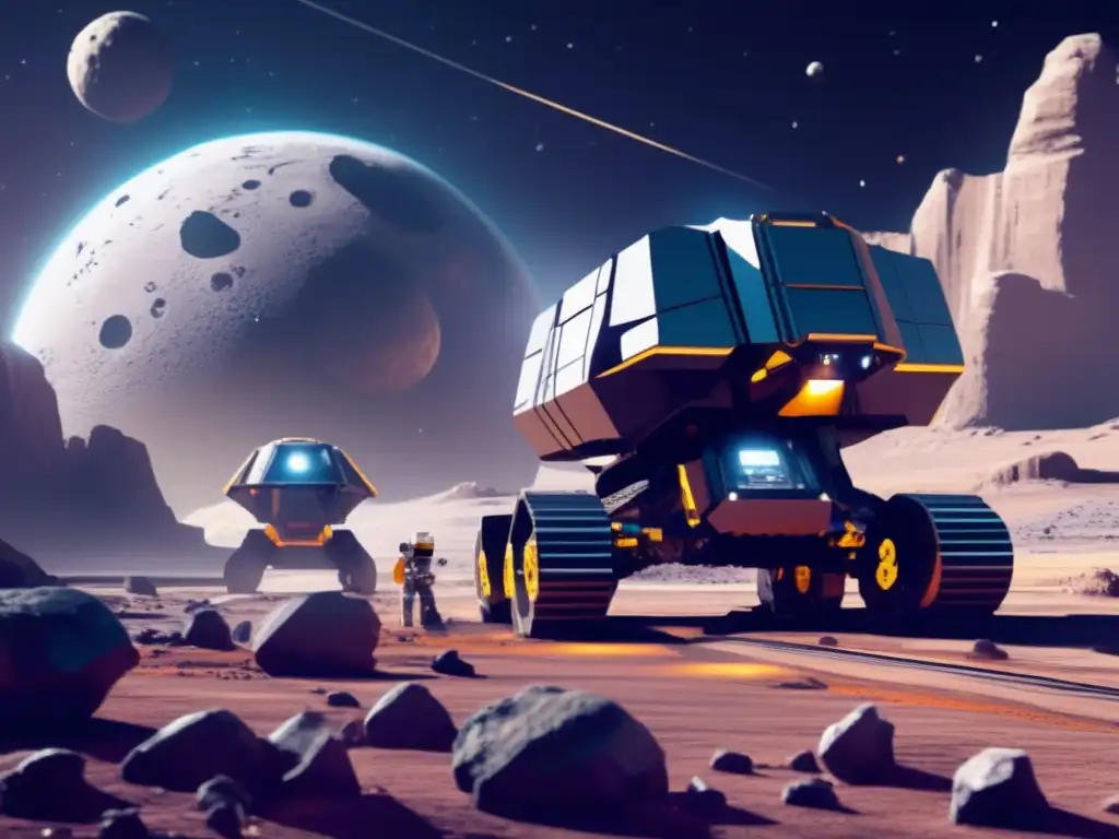 Futuro minero espacial en asteroide Rentabilidad en explotación de recursos asteroidales con tecnología avanzada