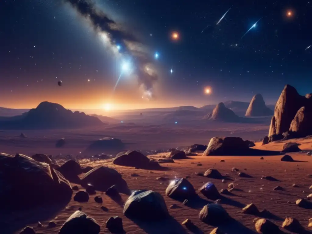 Resonancia de Kirkwood en asteroides: Imagen impactante de 8k que muestra la vastedad del espacio y el baile de asteroides en los huecos de Kirkwood