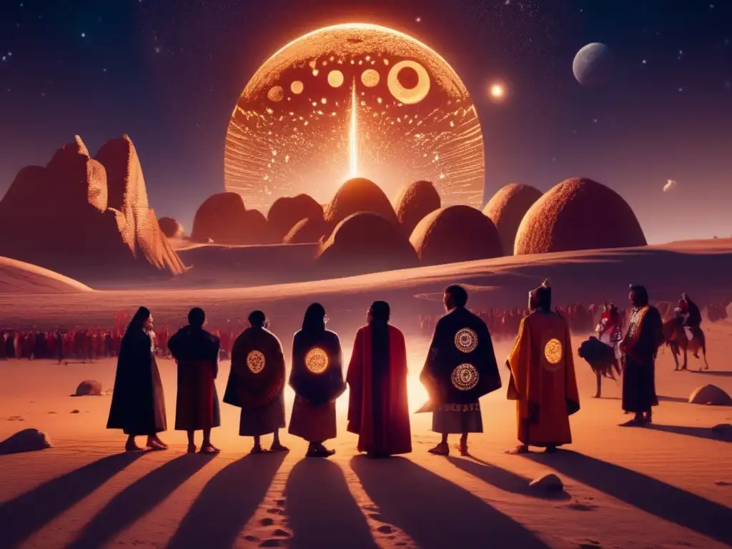 Rituales y misticismo en el desierto Ritual danza nocturna, asteroides evocadores, misticismo y cultos cósmicos