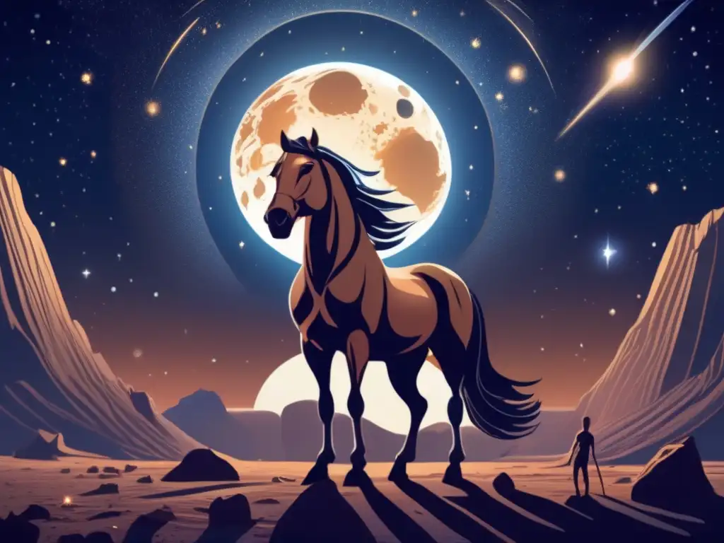 Rol Centauros: misteriosa escena celeste con asteroides y colores cautivantes