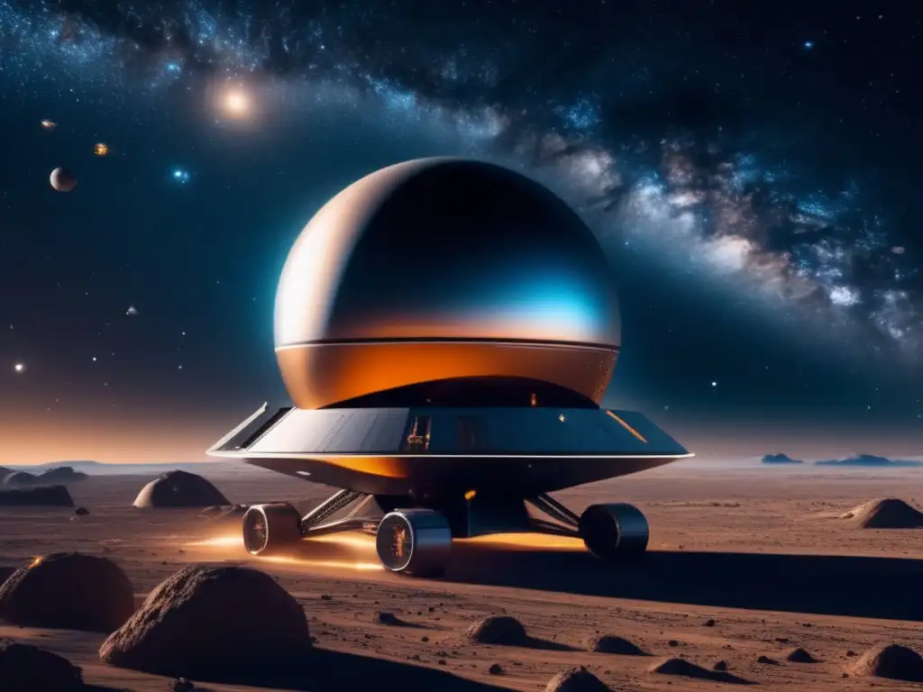 Nave espacial avanzada con sensores de gravedad Sensores de gravedad para asteroides: tecnología avanzada protegiendo nuestro planeta