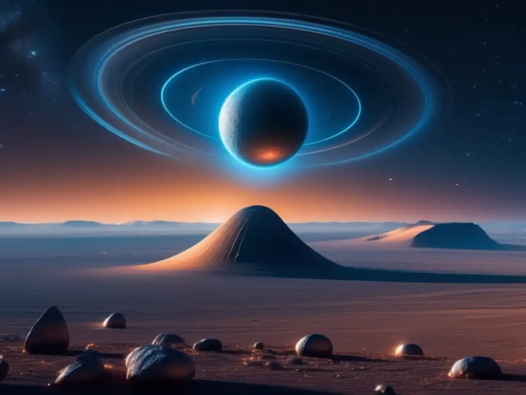 Sonda futurista en el Cinturón de Kuiper Simulaciones del Cinturón de Kuiper: Explorando las Fronteras del Sistema Solar