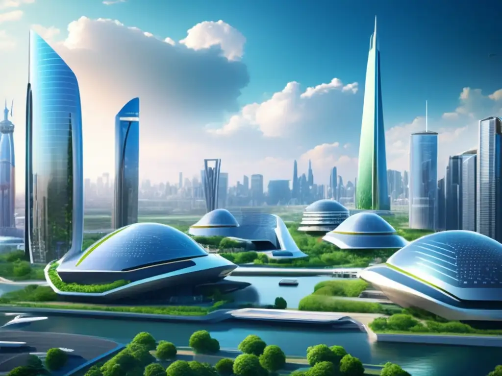 Ciudad futurista con tecnología avanzada Preparación simulacros impacto defensa planetaria - Ciudad futurista con tecnología avanzada y arquitectura vanguardista