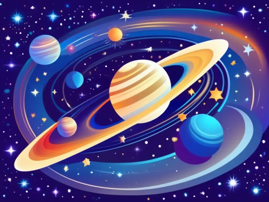 Sistema solar con planetas y asteroides Sistema solar con planetas y asteroides: Huella gravitatoria asteroides detectar