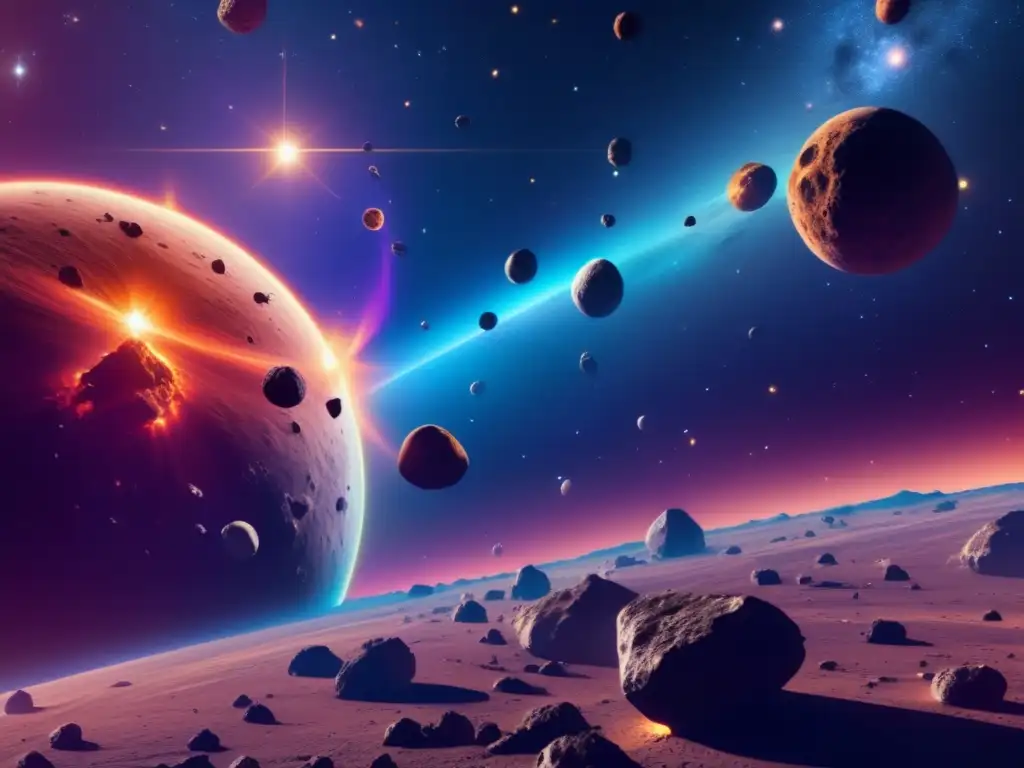Hermoso sistema de asteroides en el espacio Investigación sobre sistemas de asteroides múltiples en el espacio