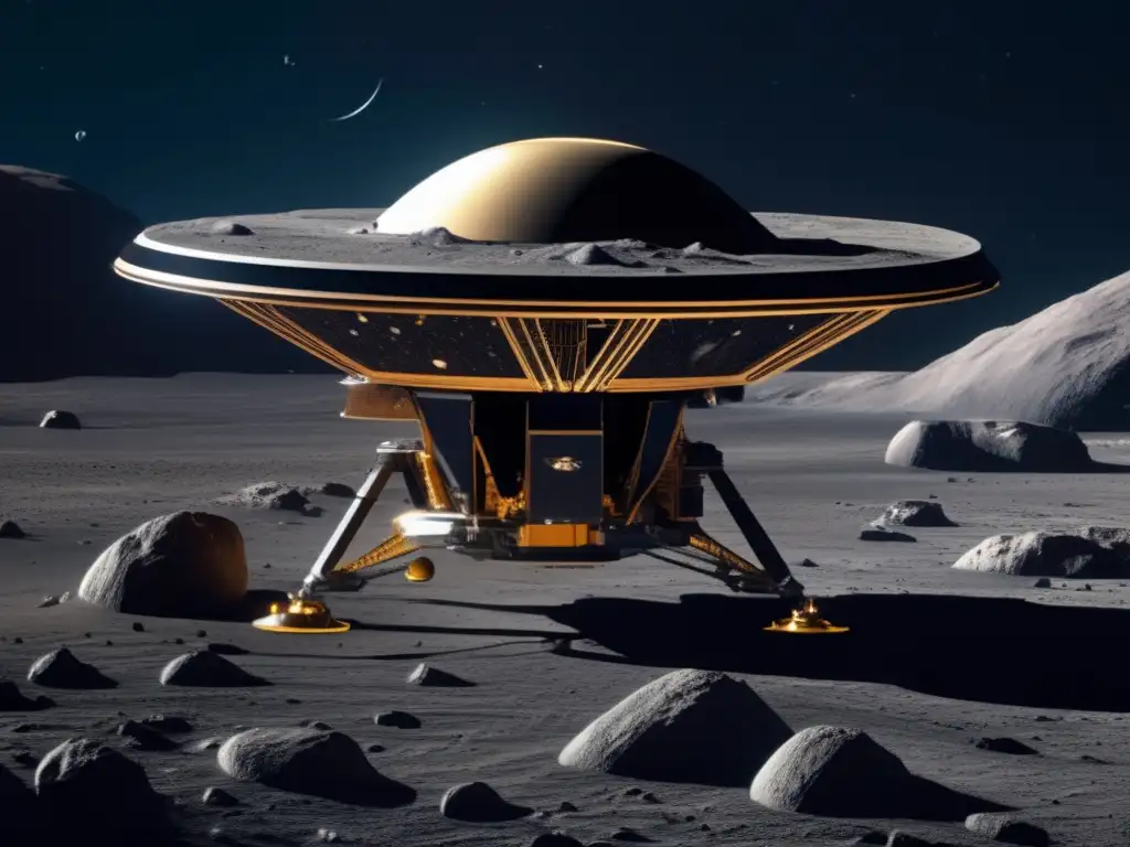 Sonda espacial sobre asteroide, detalles impactantes y exploración científica