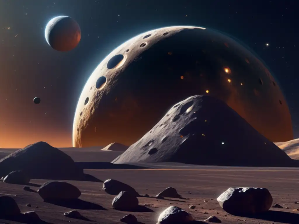 Sonda espacial explorando asteroide - Exploración de asteroides cercanos a la Tierra