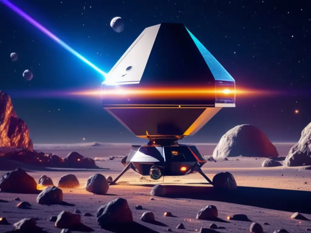Sonda espacial escaneando asteroide en 8k Sonda espacial escanea asteroide, revela riquezas ocultas en min