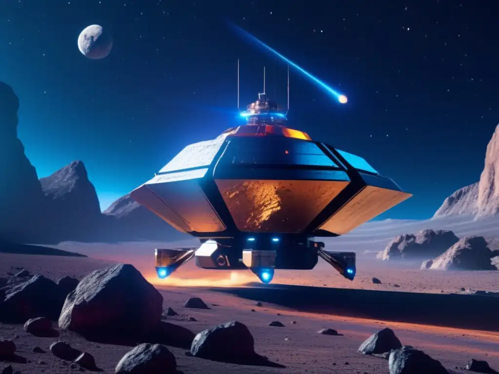 Sonda espacial explorando asteroides: Secretos asteroides espectroscopía avanzada
