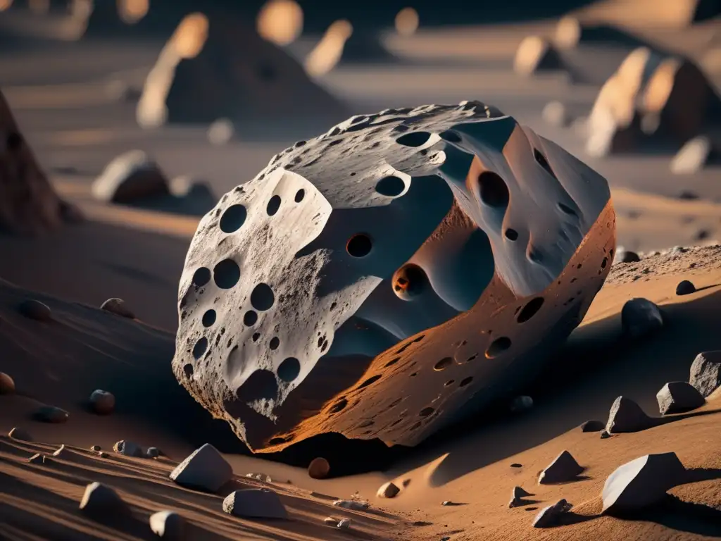 Superficie detallada de asteroide Superficie de asteroide con texturas y formaciones intrincadas